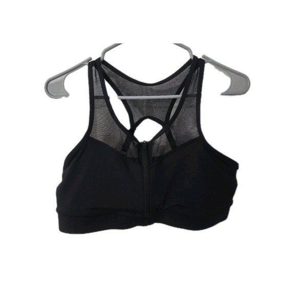 Handful Full Zip Black Sports Bra, XL - Picture 1 of 5